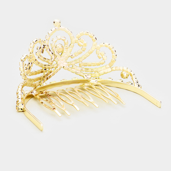 Mini Rhinestone Pave Princess Tiara - Picture 2 of 2